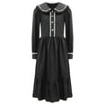 thumbnail image 2 of Aislor Pioneer Girls Colonial Prairie Costume 1800s Victorian Long Sleeve Ruffle Dress Black 6, 2 of 7