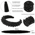 thumbnail image 3 of White Pearl Headbands Black Padded Headband Rhinestones Beading Pearls Hair Accessories Design Wide Hairbands, 3 of 5