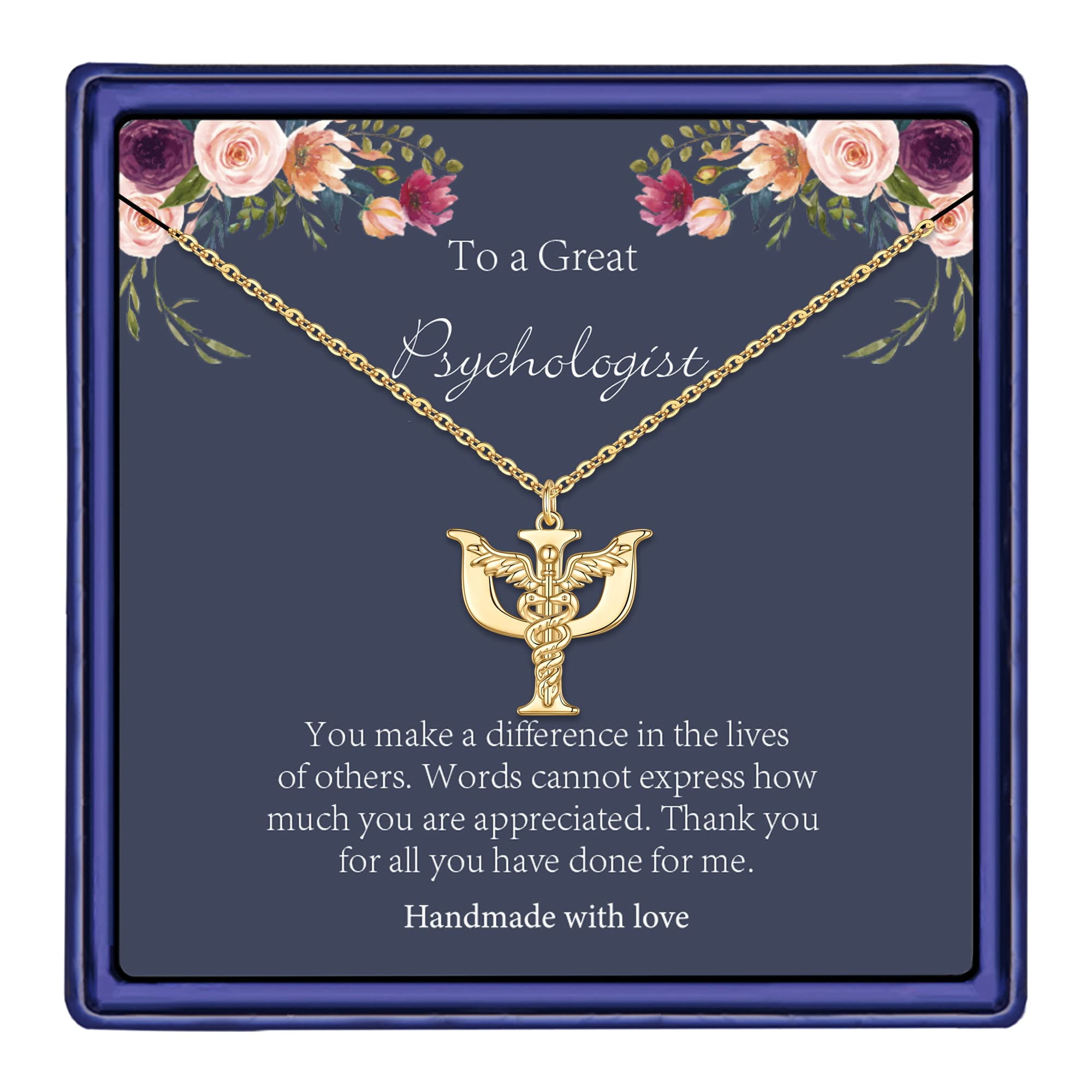 AUNOOL Psychology Gifts Psi Symbol Necklace Dainty Psi Necklace Caduceus  Angel Wings Pendant Necklace Best Gifts for Psychologist - Walmart.com