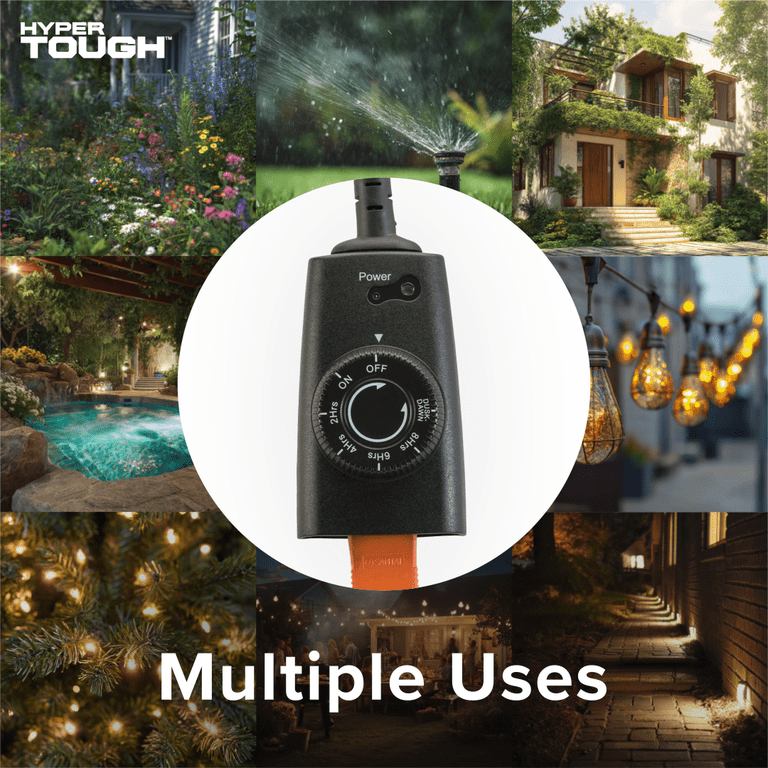 Hardwired Timer With Photocell Hyper Tough Outdoor Grounded Photocell