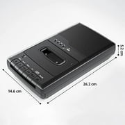 Cassette Player Tape Recorder, Portable Walkman Cassette USB Player with Stand-Alone Mic, One-Touch Recording(Black)