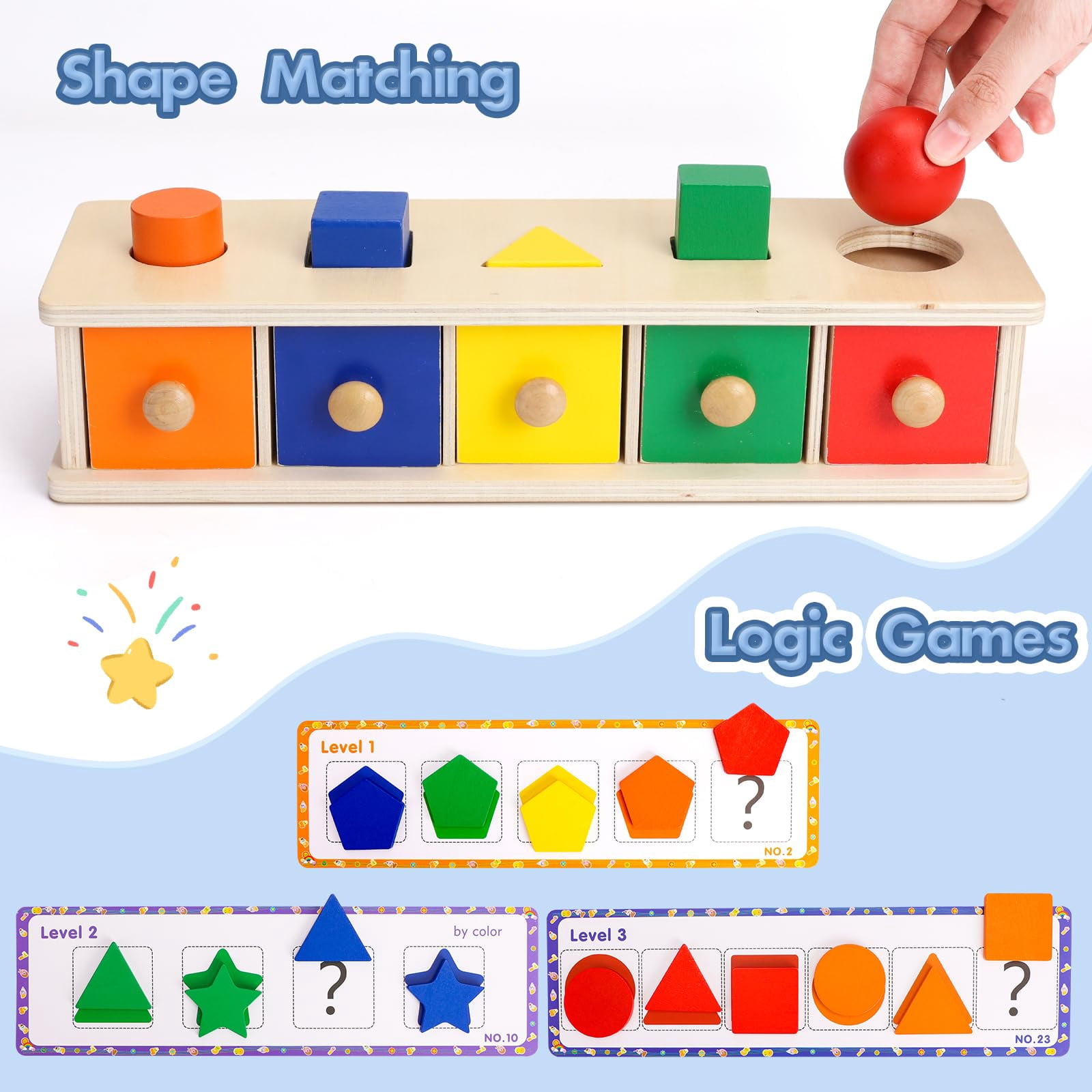 Jeu De Tri De Couleurs En Bois – 16 Bâtonnets + 1 Cylindre – Montessori – Motricité Fine – Cadeau éducatif Dès 3 Ans