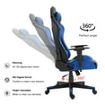thumbnail image 4 of Gaming Chair Office Desk Chair Ergonomic Reclining Computer Chair Height Adjustable Swivel Recliner with Headrest Lumbar Support, Black Blue, 4 of 7