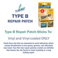 thumbnail image 2 of Kit de reparación TEAR-AID Tipo B para vinilo, parche subacuático, 2 of 5