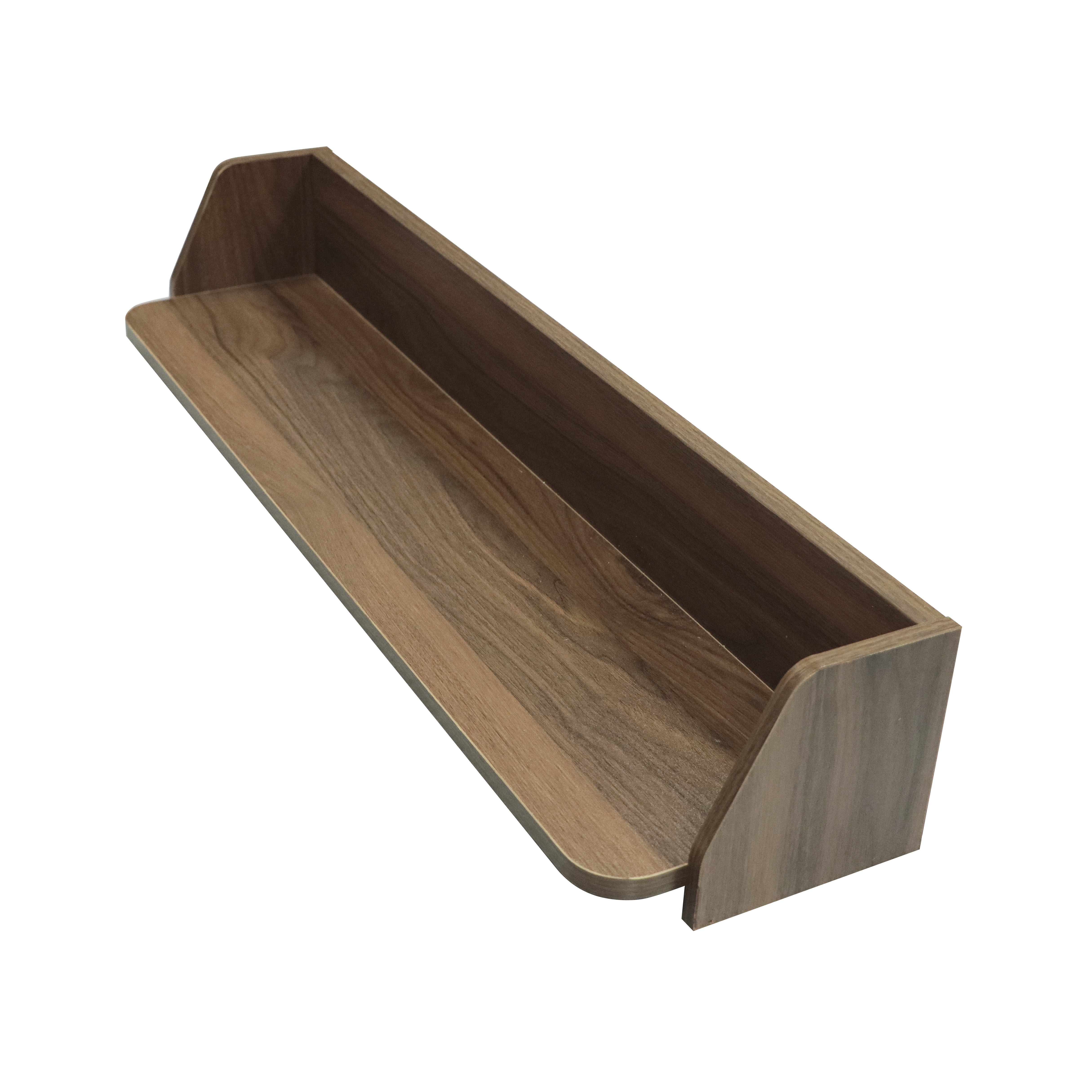 Better Homes & Gardens 28”  Walnut Shelf with Black Metal Hooks