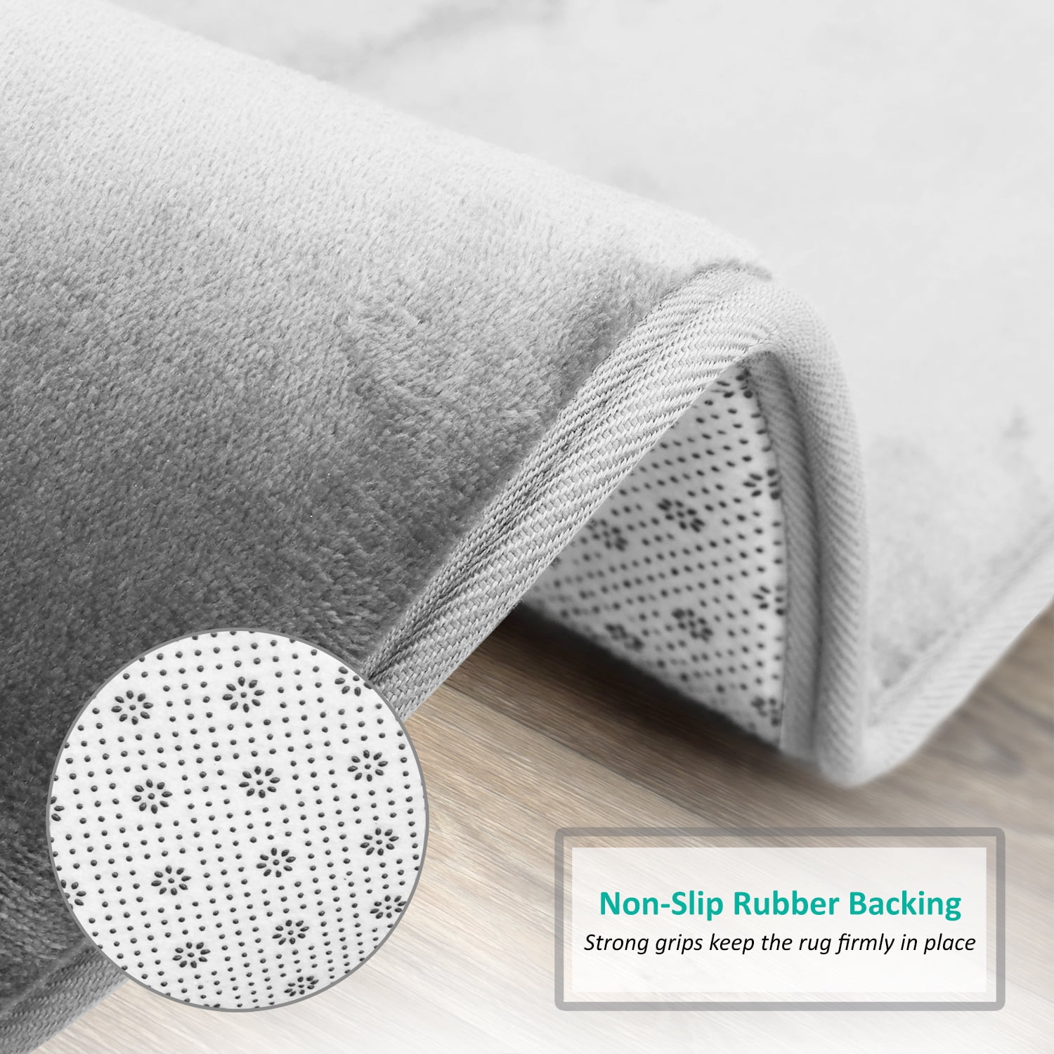Clara Clark 2 Piece Premium Memory Foam Bathroom Mat Set, 17x24 Plus 20x32 Inch Bath Rugs, Silver