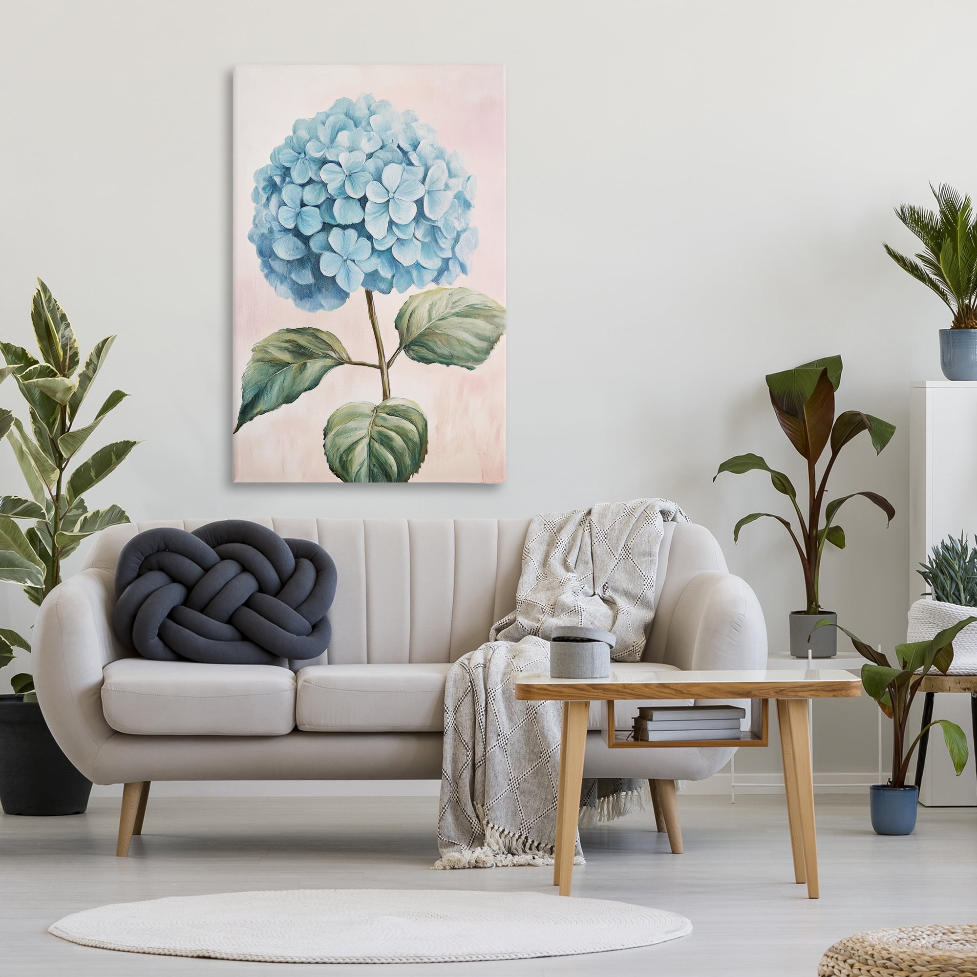 Stupell Industries Delicate Baby Blue Hydrangea Canvas Wall Art, design by Petal Prints Design