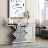 Modern Silver Mirrored Accent Console Table, Glass Entrance Entryway ...