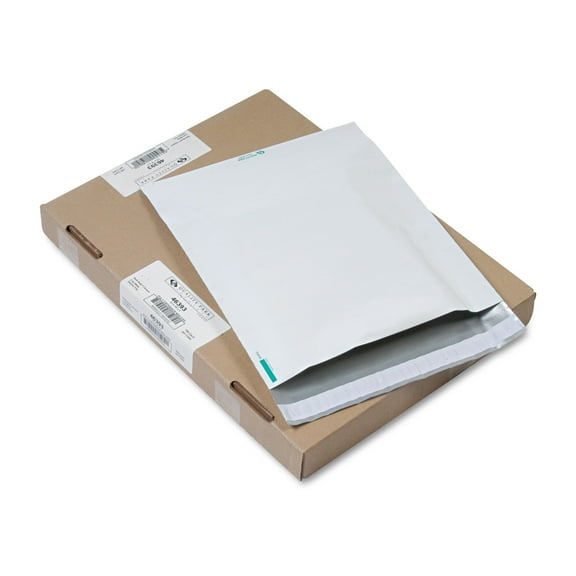 Quality Park Open-End Poly Expansion Mailers Expansion - 13" Width x 16" Length - 2" Gusset - Self-sealing - Polyethylene - 100 / Carton - White