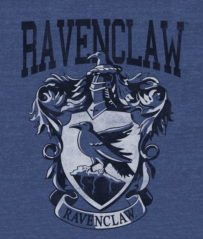 Heather Men\'s Harry Crest Navy Potter T-shirt-Large Ravenclaw