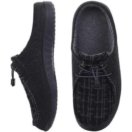 

Men s House Slippers Slippers with Arch Support Memory Foam House Shoe for Men Orthotic Shoes for Indoor Outdoor_Size 8_Black Grey