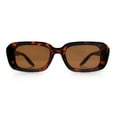 thumbnail image 5 of Womens Luxe Mod Fashion Rectangle Beveled Thick Plastic Sunglasses Tortoise - Brown, 5 of 8