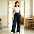 thumbnail image 6 of SUYIDA Girls Wide Leg Sweatpants Elastic Waist Loose Fit Joggers School Outdoor Back to School for Ages 5-16 Years Sweatpants, 6 of 7
