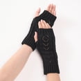 thumbnail image 2 of Vorkoi Knitted Fingerless Gloves for Women Winter Thumbhole Wrist Warmer Men Crochet Arm Warmers Hand Mittens, 2 of 2