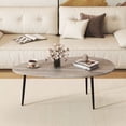 thumbnail image 4 of Costway Oval Coffee Table, Mid Century Center Table with Sturdy Metal Construction for Home Gray, 4 of 10