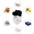 thumbnail image 7 of Yayeee Freestanding Laundry Hamper with Handle Collapsible Large Storage Basket for Clothes, Purple Birds, 7 of 7
