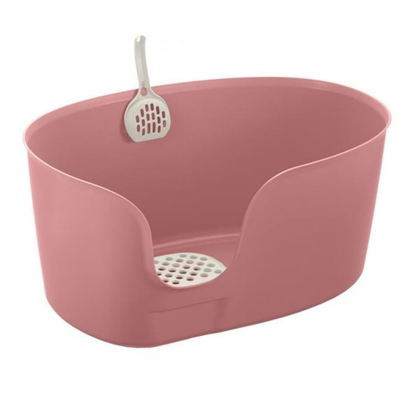 Richell  Richell PAW TRAX High Wall Cat Litter Box XL in Salmon Pink