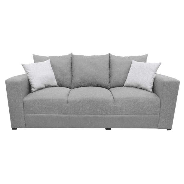 Sofa EL BAZAR STORE Miami Lino Gris Plata 3 Plazas Modular Moderno