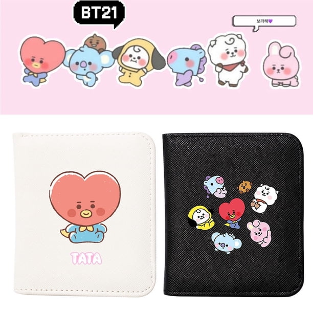 KPOP BTS BT21 Cartera Bifold Bolsa De Tarjetas Lindo Estudiante Zero Idol Goods Trifold Wallet