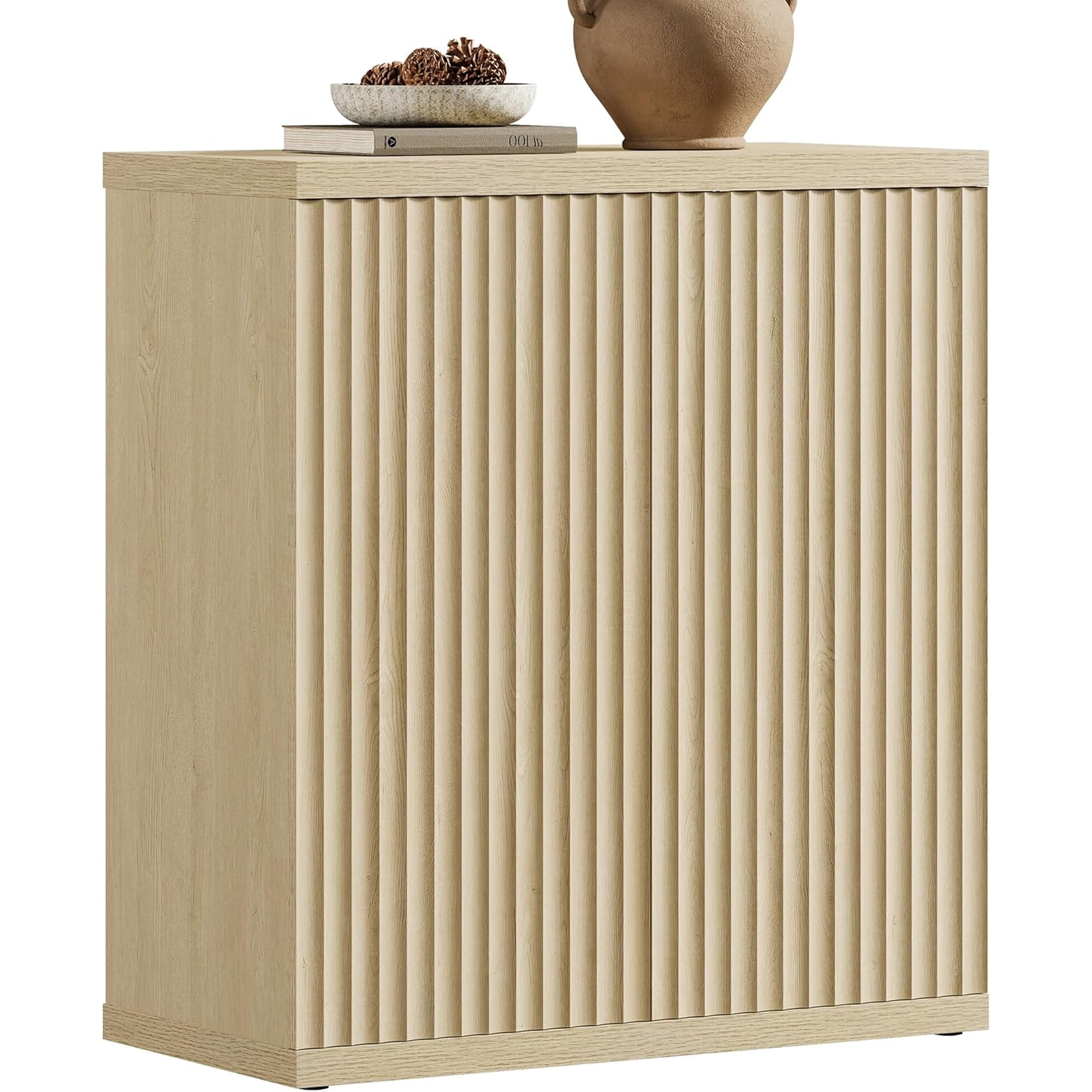 Buffet Cabinet with Storage Sideboard Cabinet with Doors & Shelves | Accent Sideboard Modern Credenza Fluted Storage Cabinet Mid Century Media Console for Living Room Kitchen Dining Hallway