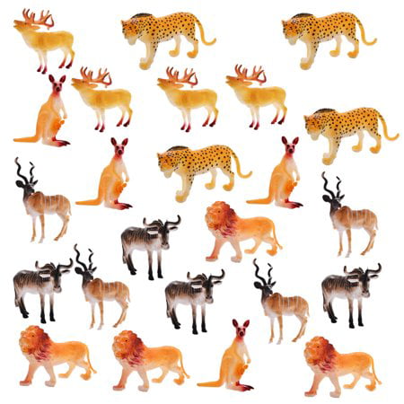 30Pcs Mini Wild Animal Figure Toys Plastic Animal Model Toy,wildlife animals  in 6 kinds,5pcs of each kind,plastic material,for Kids | Walmart Canada