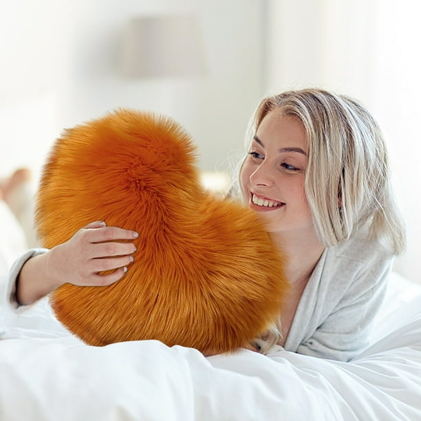 Fundas de almohada, fundas de almohada decorativas, cojín en forma de corazón, decoración de sofá, apto para coche, oficina, hogar, funda de cojín en forma de corazón (sin relleno) Funda de almohada d