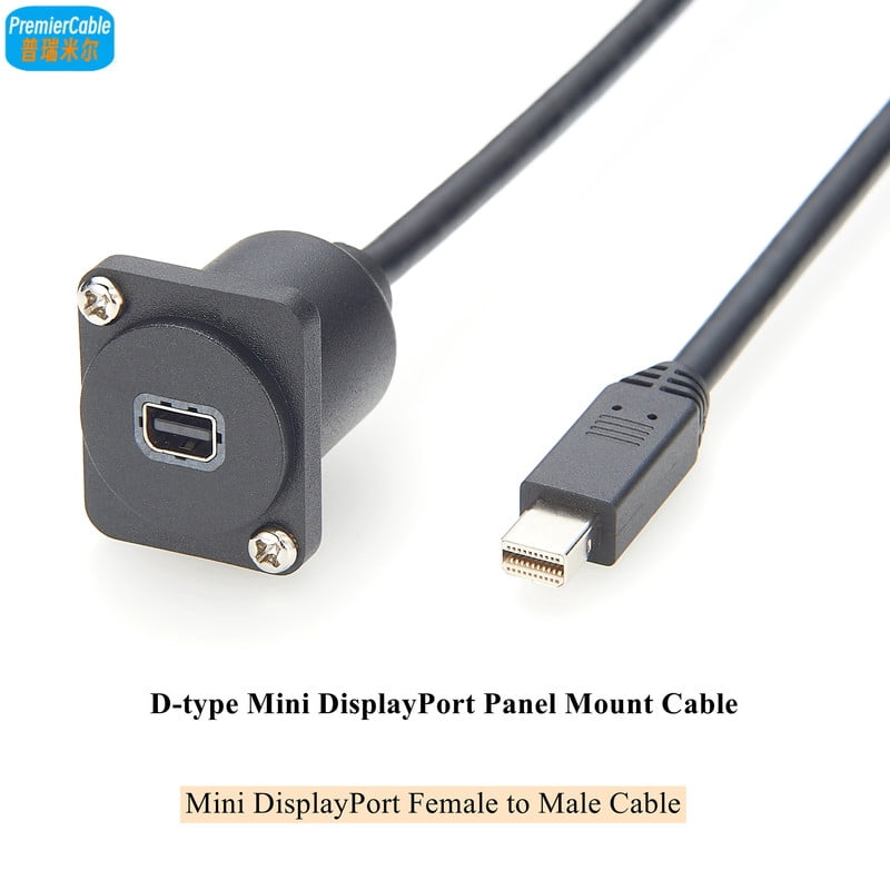 D Type Mini Displayport Panel Mount Extension Cable 4K@60hz Mini DisplayPort Female to MINI DP male Panel Mount Mini DP Cable