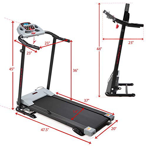 2.0HP Folding Treadmill with LCD Display Running Machine Fitness at Home and Gym 