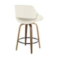 thumbnail image 2 of Lumisource Fabrico Mid-Century Modern Counter Stool in Walnut and Cream Fabric - Set of 2, 2 of 4