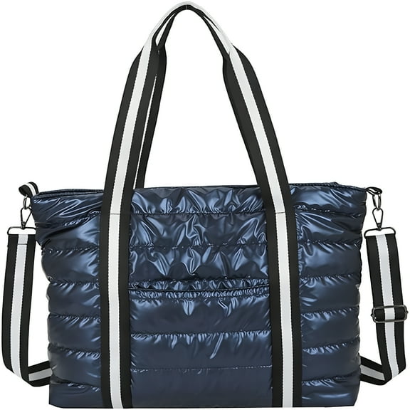 AOMRCOL Large Puffer Tote Bag for Women Quilted Tote Bag Lightweight Cotton Padded Shoulder Handbag Winter Puffy Crossbody Bag