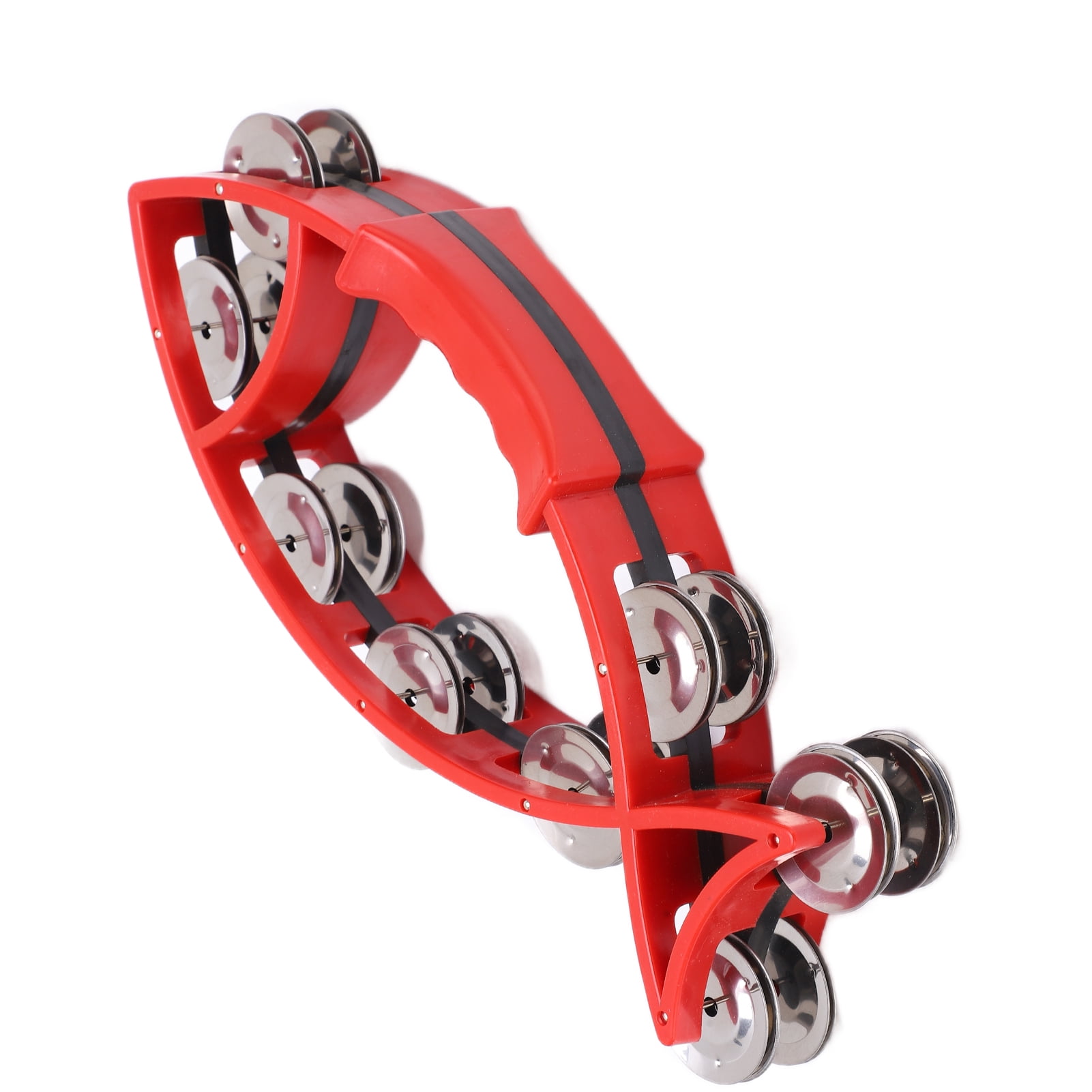Tambourine, Fish Shaped Tambourines Instrument Mini For Gift For Party Red