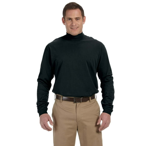 Sueded Cotton Jersey Mock Turtleneck