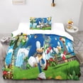 thumbnail image 3 of Funda nórdica con estampado de animación 3D de Sonic para niños, niñas y adolescentes, microfibra animada con cremallera y fundas de almohada, 3 of 5