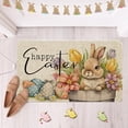 thumbnail image 5 of Easter Bunny Decorative Front Door Mat, Rabbit Eggs Flowers Floral Doormat Indoor Outdoor Non-Slip Floor Entryway Rug, Butterfly Spring Holiday Home Kitchen Decoration 17x29 Inch, 5 of 6