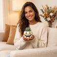 thumbnail image 4 of Halloween Ceramic Pumpkin Candle Holders, Striped Jack O Lantern Mini Planter Decor for Fall Tabletop, 4 of 7