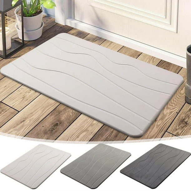 Alfombrilla de baño de diatomeas blandas | Alfombrilla superabsorbente de secado rápido | Alfombra antideslizante resistente al agua para baño, entrada, cocina | Fácil de limpiar | 16x24 pulgadas
