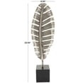 thumbnail image 3 of 7" x 24" Silver Aluminum Standing Single Leaf Sculpture with Black Marble Base, by CosmoLiving by Cosmopolitan, 3 of 10