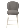 thumbnail image 4 of JERFIT Modern Kitchen Counter Stools Set of 2, Upholstered Fabric Bar Stools with Metal Legs for Dining, Industrial Gray and White, 4 of 7