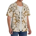 thumbnail image 4 of Honeii 's Cartoon Poodle Dog for men's short-sleeved button-up collared shirt featuring a pocket, perfect for beach vacations, and travel adventures., 4 of 5