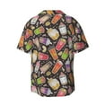 thumbnail image 5 of Uemuo Milk Tea Pattern Cotton Linen Short Sleeve Shirts,Casual Lightweight Button Down Shirts,Vacation Beach Summer Tops-4X-Large, 5 of 7