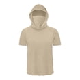 thumbnail image 6 of ZVNAΖH Men's Sun Protection Hooded T-Shirt, Short Sleeve Athletic Top with Face Mask for Workout & Outdoor, S-3XL, 6 of 7