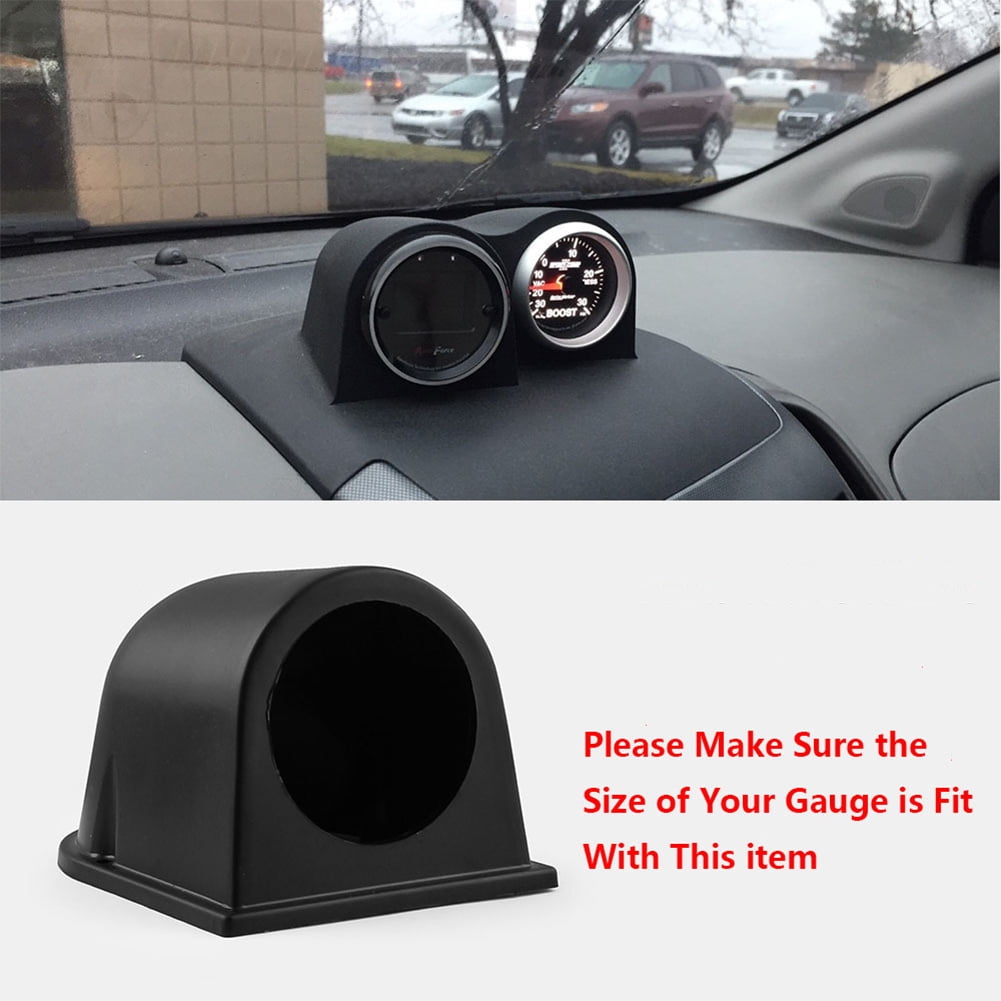 Automotive 2'' 52mm Carbon Fiber Dual Hole Dashboard Gauge Dash Pod