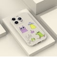 thumbnail image 3 of Elegante y moderno: cubierta de teléfono plateada multicolor de doble capa esmerilada con ilustraciones extravagantes para iPhone 15 Pro Max 14 13 12 Pro 11, 3 of 4