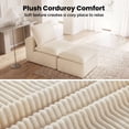 thumbnail image 4 of Poshby Corduroy Single Sofa Bean Bag Lounger Chair with Ottoman for Living Room, White, 4 of 7