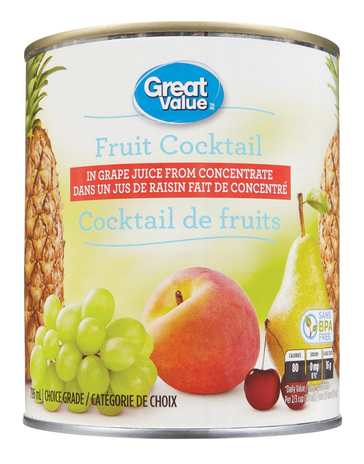 Great Value Cocktail de fruits 796 ml