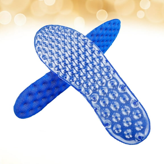 NICEXMAS 1Pair Inflatable Sports Insoles Blue Breathable Absorption Stretch for Daily Wear
