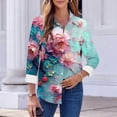 thumbnail image 6 of Fewfanhot Clothes for Women Button Down Shirts for Women Dressy Floral Printed Long Sleeve Blouse Business Casual Work Tops, 6 of 6