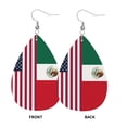 thumbnail image 2 of Faux Leather Teardrop Earrings America Mexico Flag Printed Dangle Earrings Lightweight Drop Earrings, 2 of 6