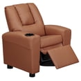thumbnail image 2 of Olive & Opie Chase Kids/Toddler Recliner Chair - Push Back Lounge Sofa for Boys & Girls Age 3+, Vegan Leather Chestnut, 2 of 9