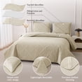 thumbnail image 4 of Jessy Home Twin Size Quilts Beige Lightweight Geometric Microfiber Bedspread Coverlet Set, 4 of 7